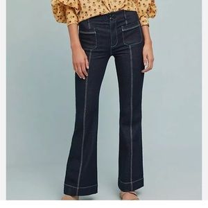 Anthropologie PILCRO High Rise Center Seam Flare Denim